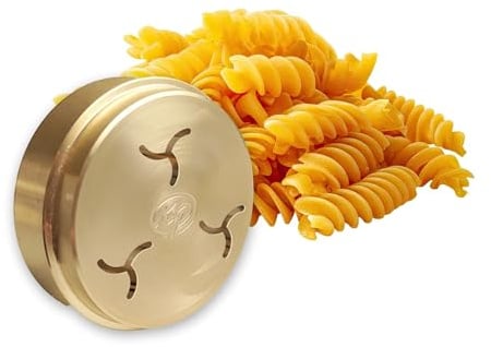 Kenny Professional Bronze Pasta-Matrizen kompatibel mit Kenwood Nudelpresse 'Pasta Fresca', Professionelle Nudelformen für Lange und Kurze Pasta-Sorten (Fusilli)