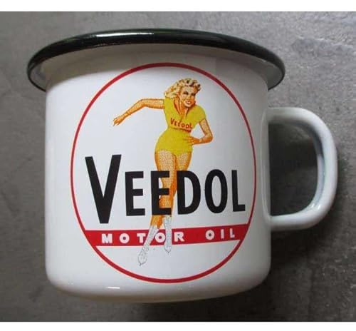 hotrodspirit – Tasse Veedol Pin Up in Email Kaffeetasse, emailliert, Motor Oil