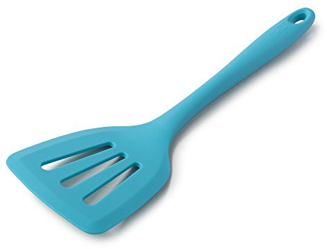 Zeal J157A Silicone Non-Stick Slotted Fish Slice/Cooking Turner (30cm) -Aqua , Blue