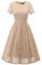Dresstells® Women's Tea Dress Vintage Floral Lace Cocktail Dress,L,Champagne
