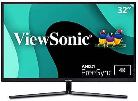 Viewsonic VX3211-4K-MHD 80,1 cm (32 Zoll) Design Monitor (4K, VA-Panel, FreeSync, HDR10, HDMI, DP, Lautsprecher) Schwarz