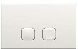 Milano Modern Toilet WC Dual Flush Square Button Wall Plate - White