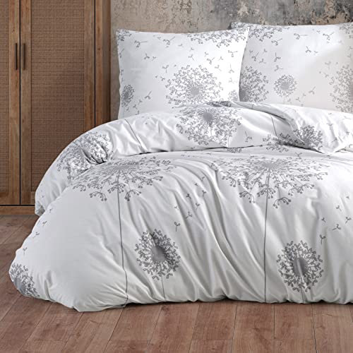 Buymax® Bettwäsche 155x220%100 Baumwolle 2-Teilig Bettbezug - Bettwäsche-Sets 155 x 220cm mit 1 mal Kissenbezug 80x80cm, ÖKO-TEX Renforcé-Bettdeckenbezug Set mit Reißverschluss