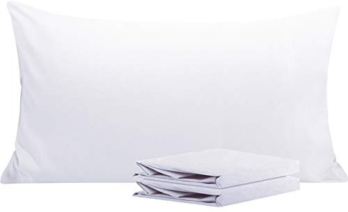 NTBAY 2er Set Kissenbezug 40x80 cm 100% Mikrofaser Kissenhülle, Superweicher Kopfkissenbezug, Weiß