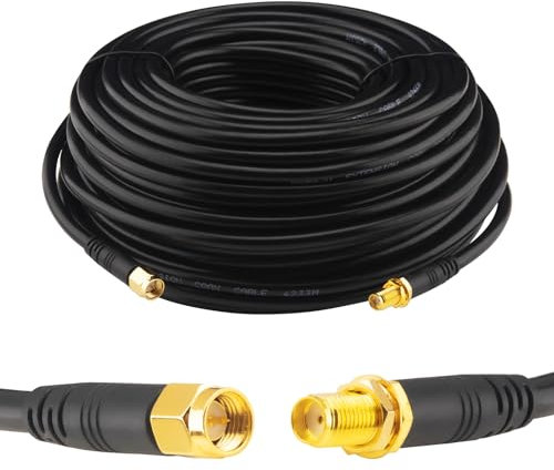 YILIANDUO Câble d'Extension SMA RG58/U 30M/98,42ft - Mâle à Femelle Faible Perte Coaxial pour WiFi, Antenne 3G/4G LTE, GPS, SDR, Radio Scanner, Routeur