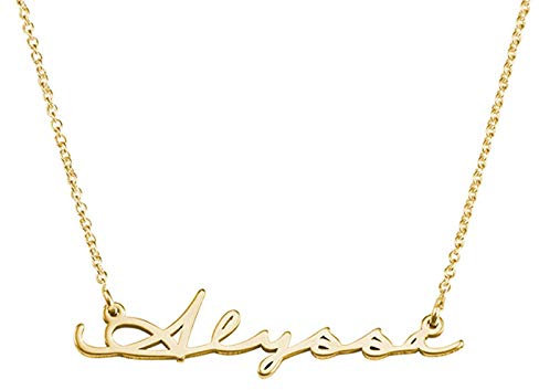 MyNameNecklace MYKA Collar con Nombre en Firma (Chapado en Oro 18k)