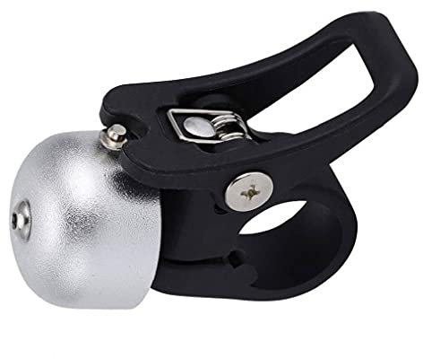 Yililay Bell del Manubrio in Lega di Scooter Elettrico Attenzione Campana con Pieghevole Hook Compatibile con Xiaomi M365 Argento