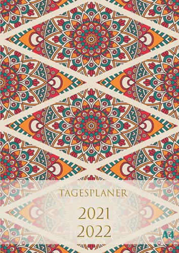 TAGESPLANER 2021 2022: A4 Großformat 2021-2022 , buchkalender 1 tag eine seite (21*29,7 cm) , 388 seiten,12 zwölf monate von Juni 21 bis Juni 22 , ... tag für tag Kalender , cover mandala