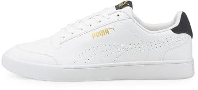 PUMA Unisex Shuffle Perf Niedrige Turnschuhe, Weiß White Team Gold/Peacoat, 45 EU