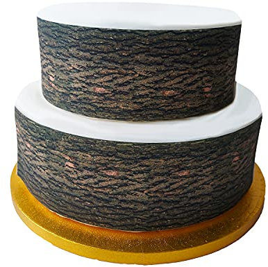 Edible Decor Sheet Tree Bark Effect Border Ribbon - Perfect for Decorating Larger Cakes- Easy to Use