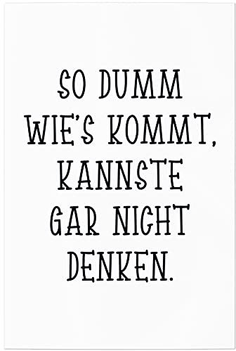 JUNIWORDS Poster, So dumm wie’s kommt, Kannste gar Nicht Denken, 40 x 60 cm