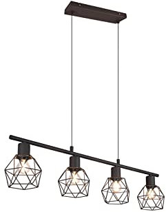 Industrial Balken-Pendelleuchte NARDA Rost-Optik matt, 4-flammig