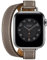 Fsavlroy Compatible with Apple Watch Band 38/40/41mm 42/44/45/49mm,Genuine Leather Women Double Tour Slim Wristband for iWatch SE Series 10/9/8/7/6/5/4/3 (42/44/45/49mm, Gray)