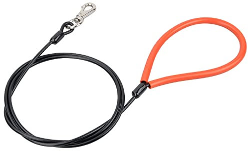 Chew Proof Hundeleine, Hundeleine Kette, Hundekette Leine Bissfest, Kettenleine für Große und Kleine Hunde Training (1.5M, A) red