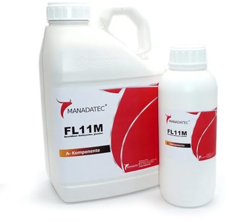 MANADATEC Epoxidharz Set FL11M transparent - Gießharz glasklar - für Formen bis 2 cm: Schmuck, Modellbau, Versiegelung, Beschichtung - schlagfest & geruchsarm - 1,5 Kg - Epoxy Resin mit Härter