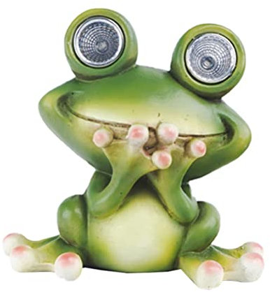 SOLUSTRE Hausschmuck Solarleuchten Gartenfigur Solar Gartenleuchten Gartenlampe Solarlampen Tier Dekofigur Gartendeko Statue Skulptur für ?en Garten Rasen Balkon Hof Froschfiguren