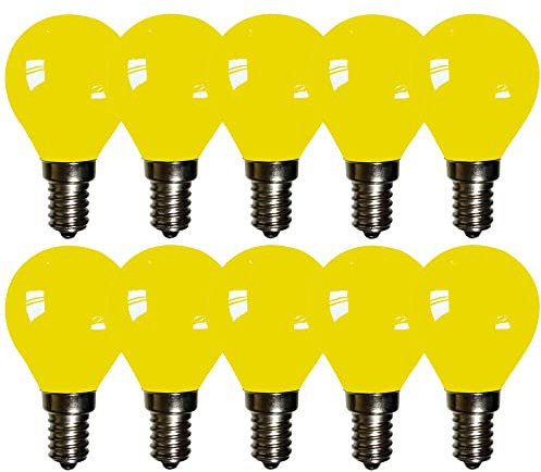 NCC-Licht 10 x LED Filament Leuchtmittel Tropfen 2W E14 farbig Gelb 100lm