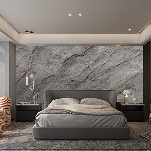 Papier Peint Imitation Roche Ardoise Fond Rocheux Tissu Mural Home Theatre Art Décoratif Ardoise Murale Pierre Papier Peint 3D Salon TV Salle de Séjour Chambre à Coucher Mural Enfant-300cm×210cm