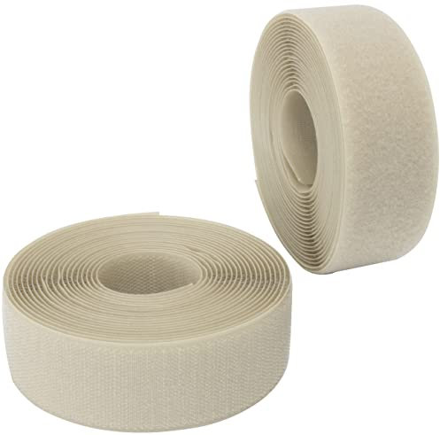 AERZETIX - C65985 - Klettband/-rolle 40 mm 5 meter - organizer/kabelbinder - band für kleidersäcke - aus polyamid und polyester - farbe: hellbeige