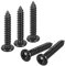 sourcing map 4mm x 25mm Phillips Pan Head Self-tapping Screw, 100pcs - 304 Stainless Steel Round Head Wood Screw Full Thread (Black)