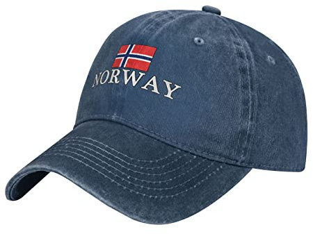 874 Baseballkappe Unisex-Twill Mit Norwegen-Flagge, Einfarbig, Marineblau Basecap Verstellbare Baseball Kappe Unisex Dad Hat Für Wandern Vintage Distressed Stickerei Cap