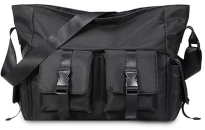 FANDARE Ultraleicht Umhängetasche Herren Schultertasche Hängetasche Damen Reisetaschen Handgepäck Arbeitstasche passend für 15,6 Zoll Tablet zum Umhängen Freizeit Arbeit Büro Messenger Bag Schwarz