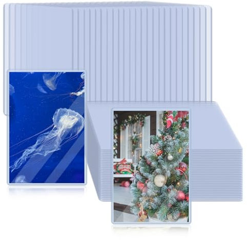 Rainmae 50 Stück 10,2 x 15,2 cm starre Druckschutzhüllen, transparent, wasserdicht, Hartplastik-Seitenschutz, B6-Papierhüllen, Foto-Kunststoffhüllen, Dokumentenhalter, Geburtsurkunde