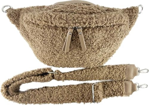 Teddyfell Unisex Gürteltasche Crossbody Bauchtasche Umhängetasche Gurt Unifarbe (Khaki)