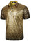 JOGAL Herren 70er Pailletten Hemd Kurzarm Disco Party Oberteile Nightclub Glitzer Poloshirts Schwarz Gold Groß