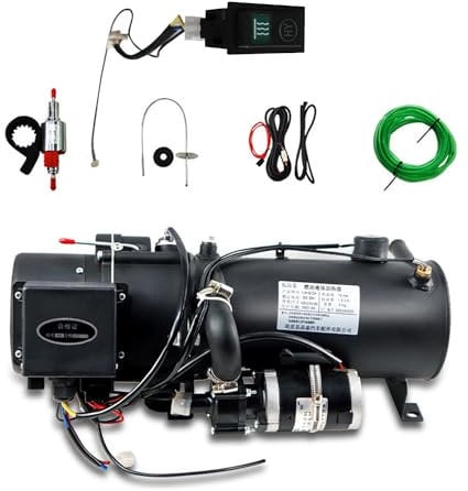 XiangMY 10 kW 24V Hydronic Kühlmittelheizung, Flüssiger Brennstoff Heizung Diesel Warmwasserbereiter für Boot, Wohnwagen, Bus Wohnmobil (24V 10KW All Set)