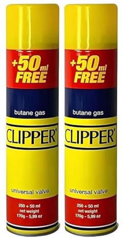 Luxtrous Genuine Clipper Butane Gas Multipurpose Universal Refill Fluid for Lighters, BBQ, and Cooking - 300ml Capacity - Reliable & Safe Fuel Solution(Pack of 2)