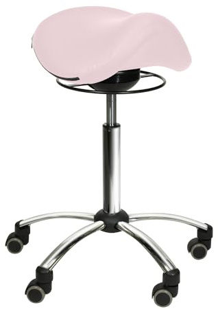 Comfort Sattelstuhl mit Schwenkmechanismus, rosa