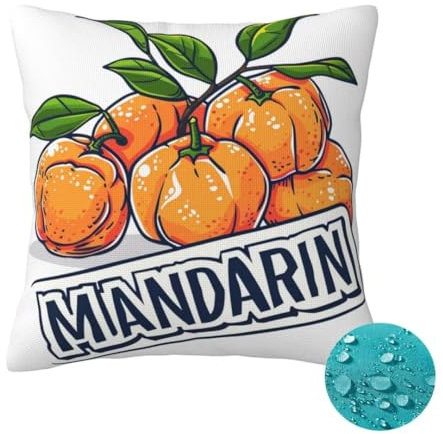 Outdoor Kissen Wetterfest 2 Stück Orange Kissenbezug 60x60 cm, Sommer Gartenkissen Deko Outdoor Sitzkissen Wetterfest, Kissenbezüge Herbst Outdoorkissen für Balkon Terrasse Patio Garten Deko -OZ89