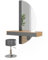 Vicco Schminktisch Melisa, Eiche/Grau, 120 cm mit Beleuchtung und Hocker