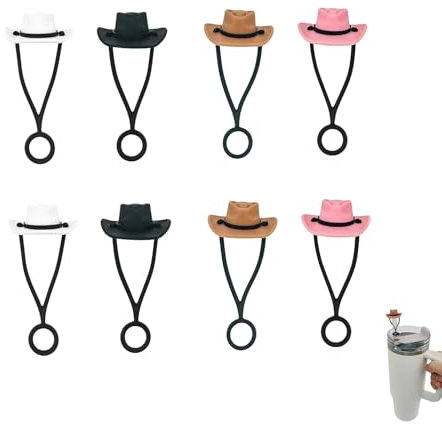 LERANXIN 8 Stück Strohhalm Abdeckung, Universell Straw Covers, Silikonmaterial Strohkappen Abdeckungen für Wasserbecker Zubehör Becherzubehör und Strohhalme