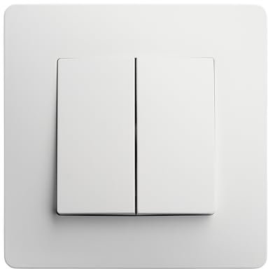 DEBFLEX - Caly - Interruptor Commutador Doble - Interruptor de Pared Cuadrado para Control de Iluminación - Terminales de Conexión Automática - ABS - Instalación Empotrable - Blanco - 85 x 85 x 37 mm