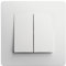 DEBFLEX - Caly - Interruptor Commutador Doble - Interruptor de Pared Cuadrado para Control de Iluminación - Terminales de Conexión Automática - ABS - Instalación Empotrable - Blanco - 85 x 85 x 37 mm