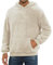 PEGENO Hoodie Herren aus Sherpa Fleece mit Tasche Basic Pullover Herren Langarm Casual Winter Kapuzenpullover Herren,Warmweiß Mittle