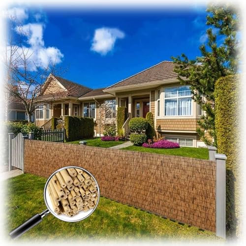 Bambus Schilfrohrmatte Beach | Länge 600 cm X Höhe 120 cm | Strohmatten Sichtschutz Windschutz Sichtschutzmatte | Bambusmatte Als Wind- & Blickschutz Für Garten & Balkon(H50*L500cm)