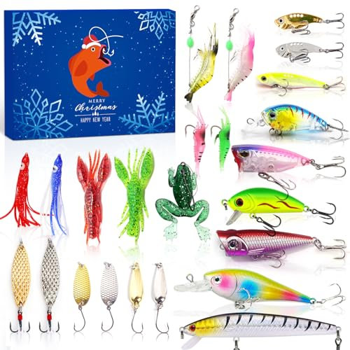 Angeln Adventskalender 2024 Männer und Jugen, Angler Adventskalender Männer Teenager Jungs Angelkalender Weihnachtskalender Geschenk für Vater Sohn Freund