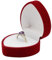 WisePoint Ringschatulle, Samt Hochzeit Ringschachtel Exquisite Ringbox Hochzeimit Herz Geformt, Single-Slot Ringkästchen für Vorschläge, Verlobungen, Hochzeiten (rot)