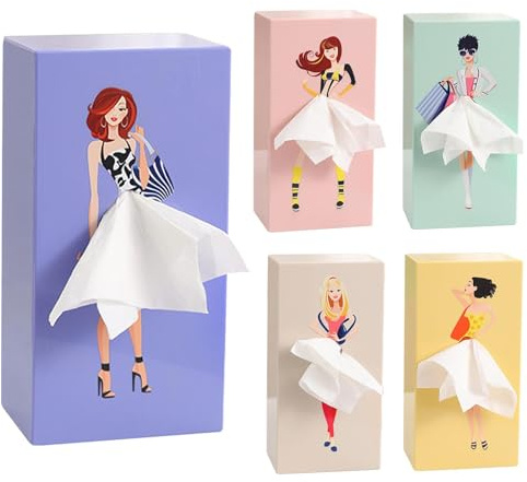 5 Stück Fliegender Rock Taschentuchbox, Schöne Kleid-Taschentuchbox, Kreative Taschentuchbox-Abdeckung, Interessanter Serviettenhalter Taschentuchbox Für Schlafzimmer, Arbeitszimmer, Badezimmer