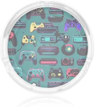 Gaming-Controller-Muster: Zigarren-Aschenbecher, Glasaschenbecher, cooler Aschenbecher, Glastablett und Outdoor-Terrassen-Aschenbecher sind geeignet für Erwachsene