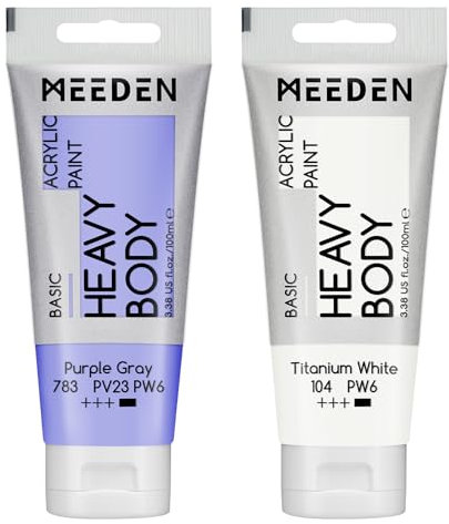 MEEDN Pintura Acrílica Gris Púrpura: 100 ml de Espesor de Pintura Acrílica de Tubo, con Titanio Adicional Blanco, para Vidrio de Tejido de Madera