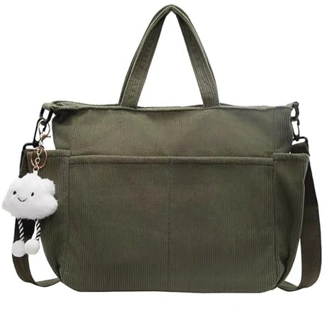 CCAIPU Bolso Tote para Mujer, Bolso de Hombro de Pana, Bolso Crossbody, Adecuado para el trabajo, oficina, viajes, compras, escuela y otras ocasiones.
