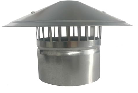 UYSELA Schornsteinabdeckung mit Edelstahl Vogelschutzgitter, Regenhaube Schornstein, Schornsteinaufsatz, Kaminaufsatz, Kaminhaube, Kaminhut, Kaminabdeckung,Silver-170mm