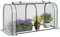 COSTWAY Mini Serre de Jardin 118x55x60 cm, Serre avec Porte à Fermeture Eclair Enroulable Housse de Protection Solaire en PE Imperméable Cadre en Métal, pour Extérieur/Intérieur (Blanc)