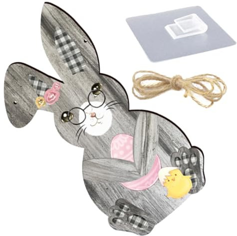 Cabilock Auflistung Der Ostereier Türschild-Plakette Hängendes Verandaschild Ostern Türschild Hasendekor Türschild Zu Ostern Kaninchen- Osterhasen-Holzschild Schild Aus Hasenholz Linde