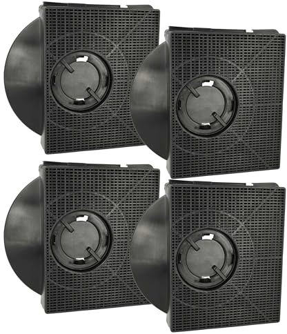 vhbw 4x Aktivkohlefilter kompatibel mit Elica 208355405326 | 208355406819, 208355405324, 208355405325 Dunstabzugshaube - 21,3 x 20,7 x 4,1 cm