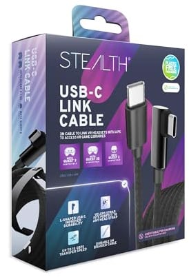 STEALTH Braided USB C Link Cable Compatible with Quest 2/3/3s 3m durable, Perfect for accessing VR game libraries. Also connects to PICO 4 and Steam VR